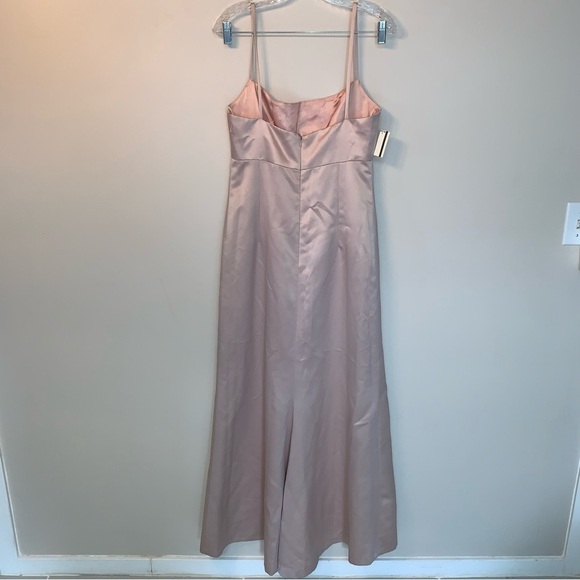 Vivian Dessy Diamond Pink Maxi Dress Spaghetti Strap 10 - Picture 2 of 10